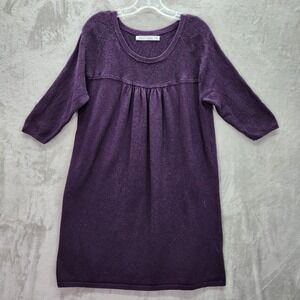 Woolrich Sweater Dress Womens XL Purple Knit 3/4 Sleeve Casual Comfy Retro Y2K